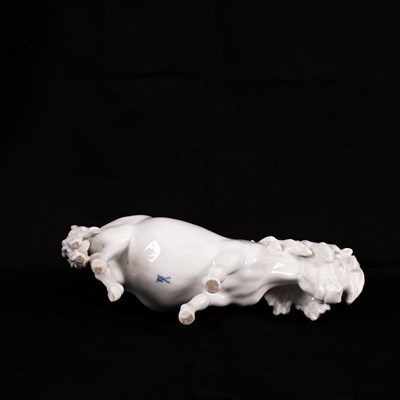 Lot 501 - A Meissen white glazed Shetland pony
