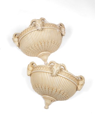 Lot 452 - A pair of plaster wall light shades