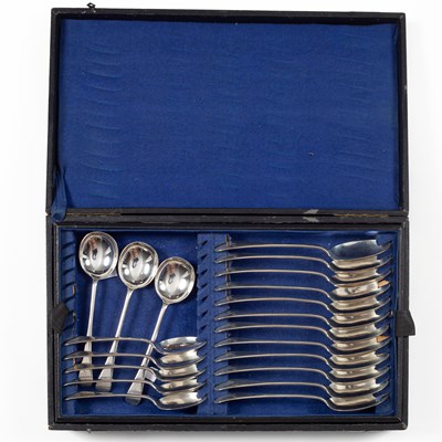 Lot 41 - A silver part table service