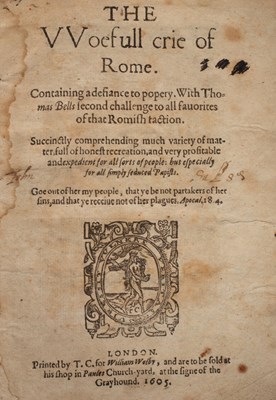 Lot 350 - Bell (Thomas) [active 1593-1610] The woefull crie of Rome