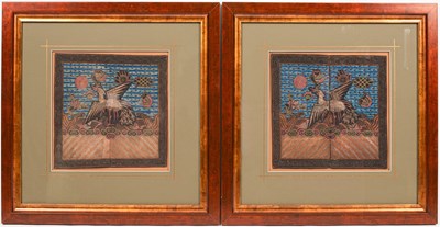Lot 665 - A pair of Chinese civil rank badges
