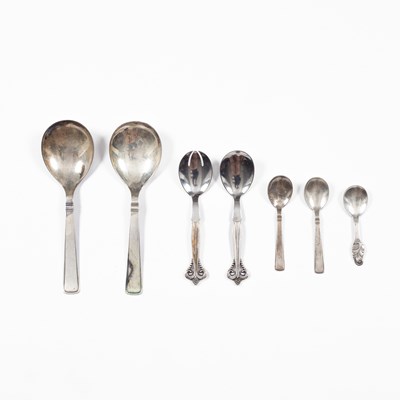 Lot 90 - A pair of Danish silver serving spoons
