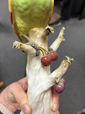 Lot 511 - Two Meissen porcelain parrots