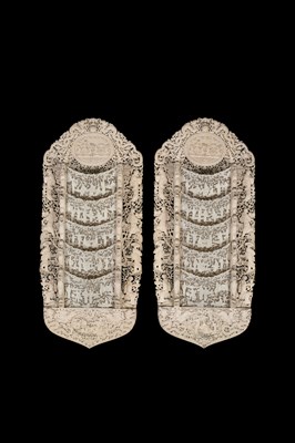 Lot 641 - A pair of carved ivory letter racks