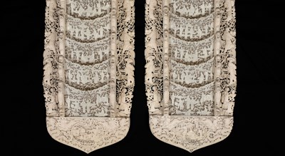 Lot 641 - A pair of carved ivory letter racks