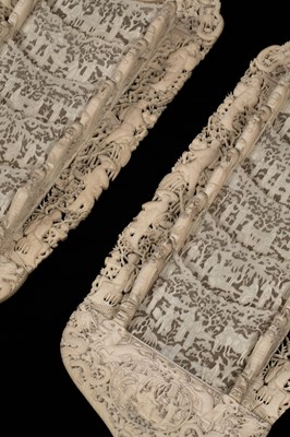 Lot 641 - A pair of carved ivory letter racks