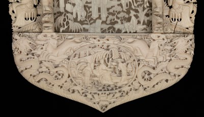 Lot 641 - A pair of carved ivory letter racks