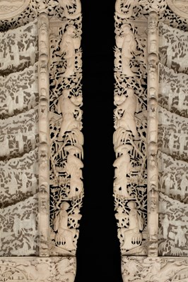 Lot 641 - A pair of carved ivory letter racks