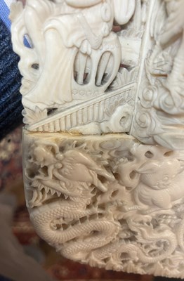 Lot 641 - A pair of carved ivory letter racks