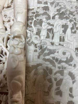Lot 641 - A pair of carved ivory letter racks