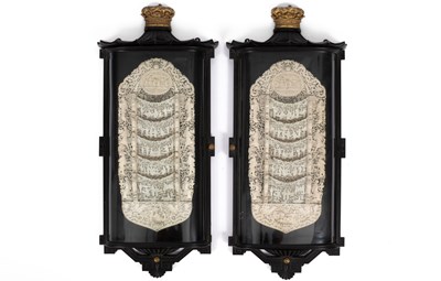 Lot 641 - A pair of carved ivory letter racks
