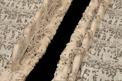 Lot 641 - A pair of carved ivory letter racks