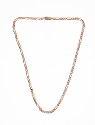 Lot 173 - A 9ct yellow gold figaro link necklace