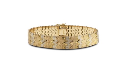 Lot 156 - An 18k tri-colour gold bracelet