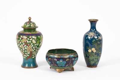 Lot 612 - Three pieces of Oriental cloisonné