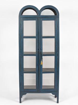Lot 639 - A double arched display cabinet