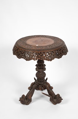 Lot 640 - An Anglo Indian pierced carved table