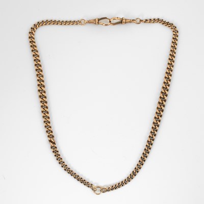 Lot 158 - A 9ct rose gold double watch chain