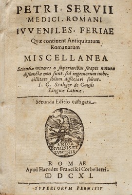 Lot 616 - [Servi (Pietro)] Iuveniles Feriae