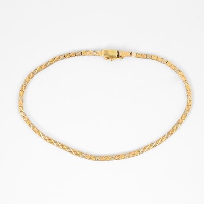 Lot 160 - An Italian 18ct tri-colour gold bracelet