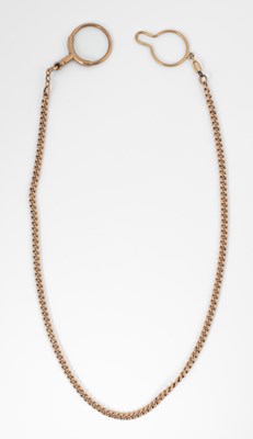 Lot 124 - A 9ct rose gold watch chain