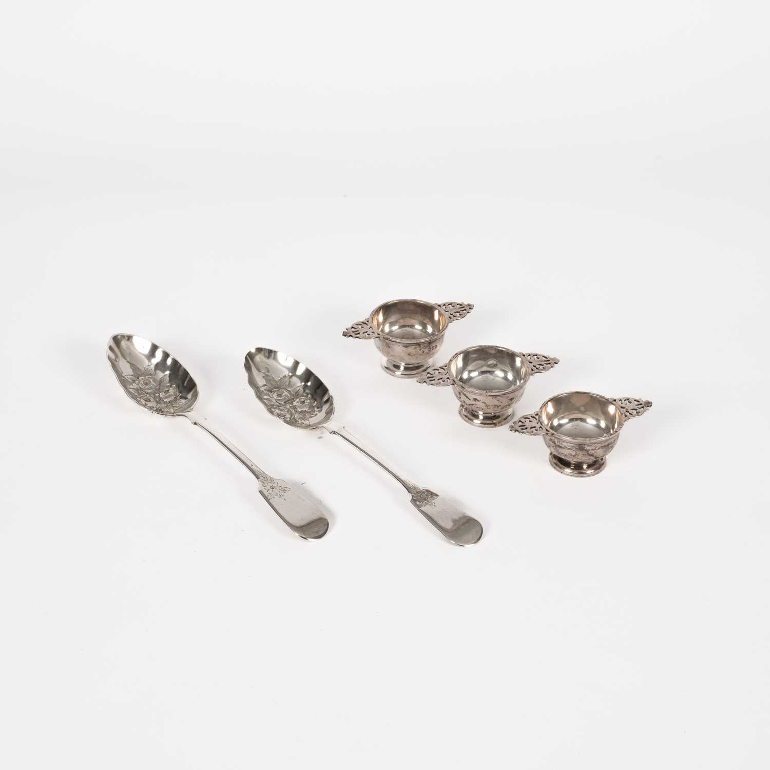 Lot 8 - A pair of Victorian provincial silver berry spoons