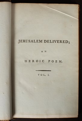 Lot 254 - Tasso (Torquato) Jerusalem Delivered; An Heroic Poem