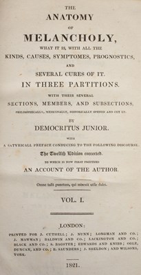 Lot 257 - Burton (Robert) The Anatomy of Melancholy
