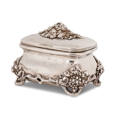 Lot 88 - A Continental white metal tea caddy