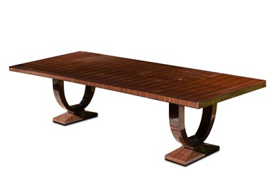 Lot 133 - Davidson London, a large Art Deco style Amara veneered dining table