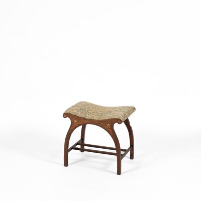 Lot 140 - An Edwardian marquetry dressing stool