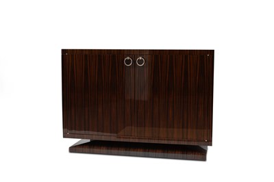 Lot 142 - Davidson London, an Art Deco style Amara veneered side cabinet