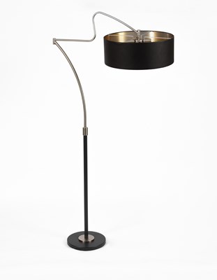 Lot 145 - A four-light chrome and black floor lamp
