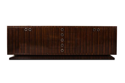 Lot 154 - Davidson London, a large Art Deco style Amara veneered sideboard