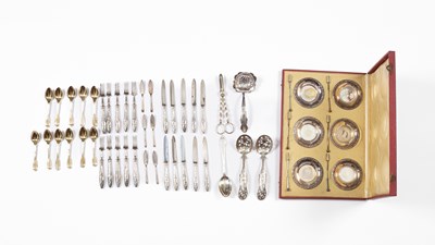 Lot 89 - A set of six German 800 standard silver pickle dishes