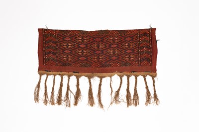 Lot 697 - A Yomut flatweave and embroidered part silk Chuval with cotton highlights