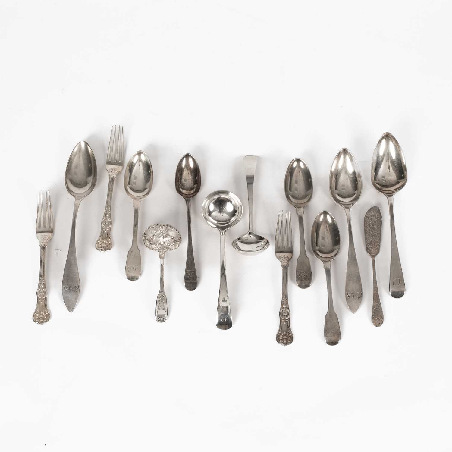 Lot 50 - A quantity of Georgian and later silver flatware