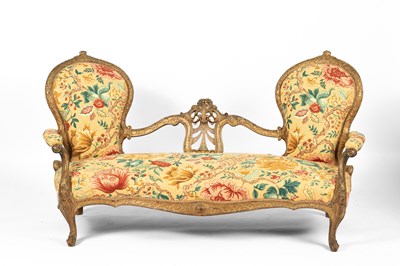 Lot 190 - A Victorian double chair back settee