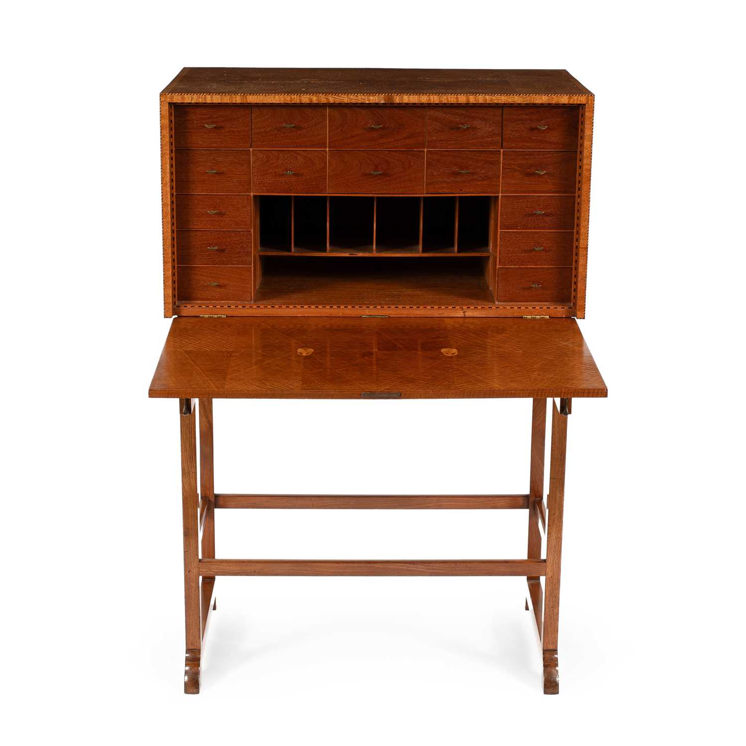 Lot 124 - Ernest Gimson (1864-1919) A writing cabinet on stand