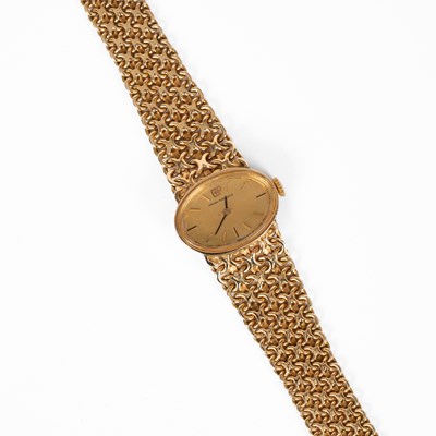 Lot 22 - A lady's Girard-Perregaux yellow metal wristwatch