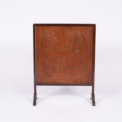 Lot 117 - Mary Syme Boyd (1910-1997) a wooden carved fire screen