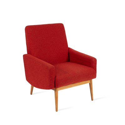 Lot 53 - A red upholstered ‘Maisons du Monde’ armchair