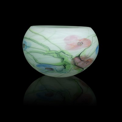 Lot 481 - Peter Layton (born 1937) a frosted glass bowl