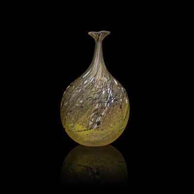 Lot 485 - Peter Layton (born 1937) a studio glass vase with slender neck