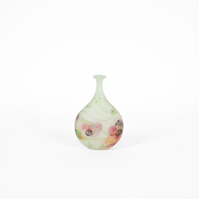 Lot 488 - Peter Layton (born 1937) a small frosted glass bottle vase