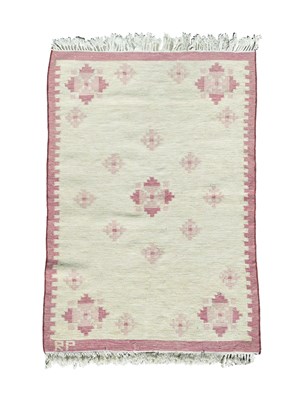 Lot 540 - A Swedish flatweave rug, signed RP