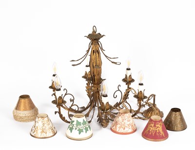 Lot 158 - A gilt metal electrolier
