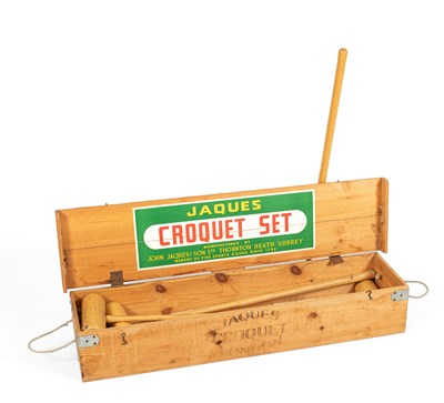Lot 536 - A Jaques wooden cased croquet set