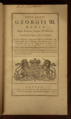 Lot 341 - A volume of Acts relating to Deerhurst [1792-1841]