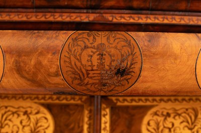 Lot 45 - A 17th Century walnut seaweed marquetry cabinet